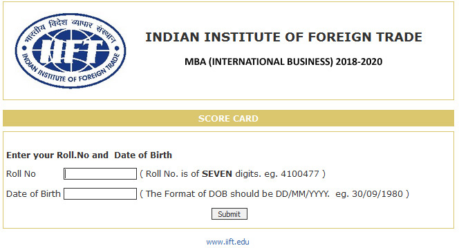 IIFT Scorecard