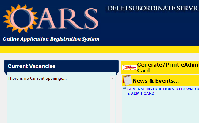 DSSSB 2019 Admit Card