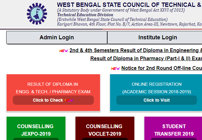 WBSCTE Diploma Results