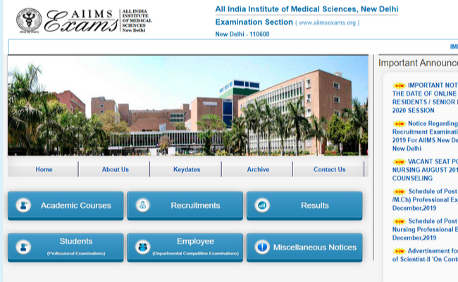 AIIMS Nursing Officer 2019 Result Postponed