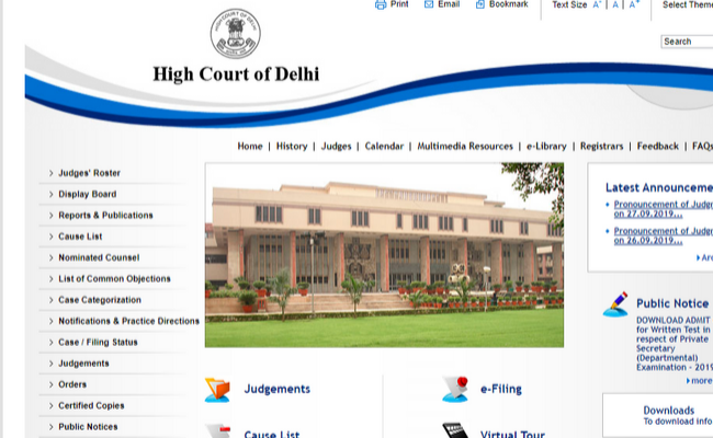 Delhi HC Chauffeur (Driver) 2019