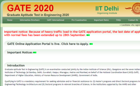 GATE 2020 Registration Date Extended 