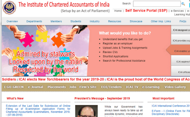 ICAI CA 2019 Registration Date Extended