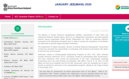 JEE Main January 2020 Application Process 