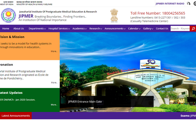 JIPMER PG 2020 Application