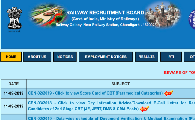 RRB Group D Admit Card