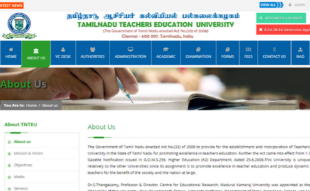 TNTEU B. Sc, B. Ed 2019 Result to be Released soon on tnteu.ac.in 