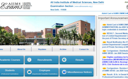 AIIMS DM or MCh or MD Jan 2020 Admit Card 