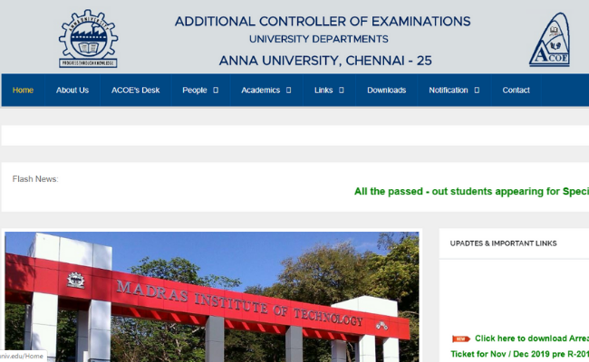 Anna University Arrears Hall Ticket Released