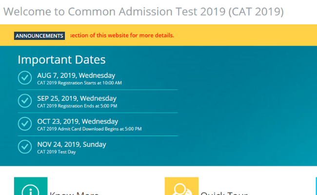 CAT Admit Card 2019