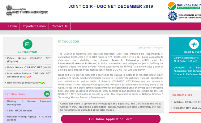 CSIR NET December 2019