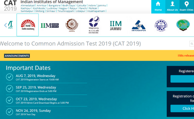 IIM CAT Admit Card 2019