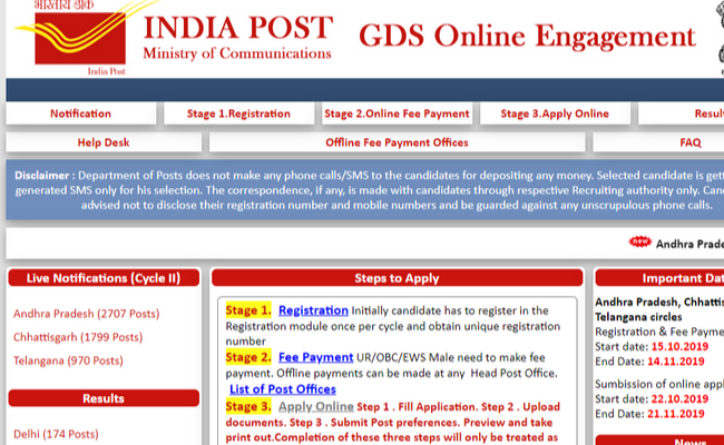 India Post Gramin Dak Sevak 2019 Recruitment