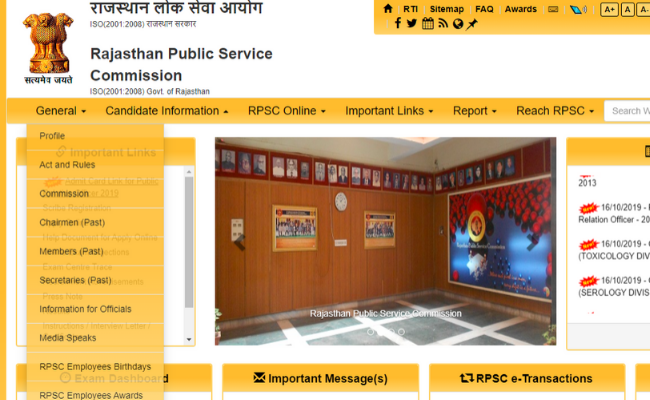 RPSC PRO 2019 Admit Card