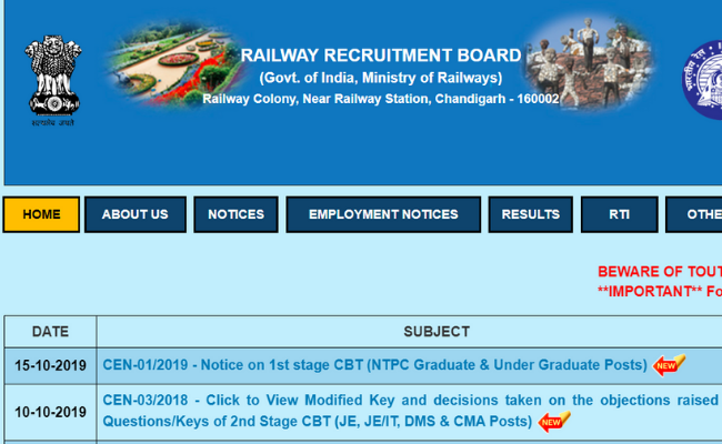 RRB JE Result 2019