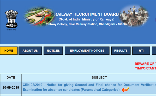 RRB NTPC Exam Date 2019