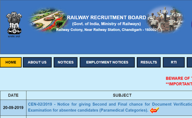 RRB NTPC Recruitment 2019