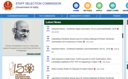 SSC Calendar 2019-21 Released on ssc.nic.in 