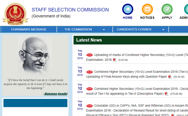 SSC MTS Tier 1 Result 2019