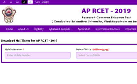 APRCET 2019 hall ticket 