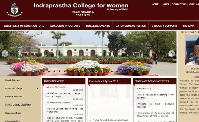Indraprastha College for Women (Delhi University) Recruitment 2019