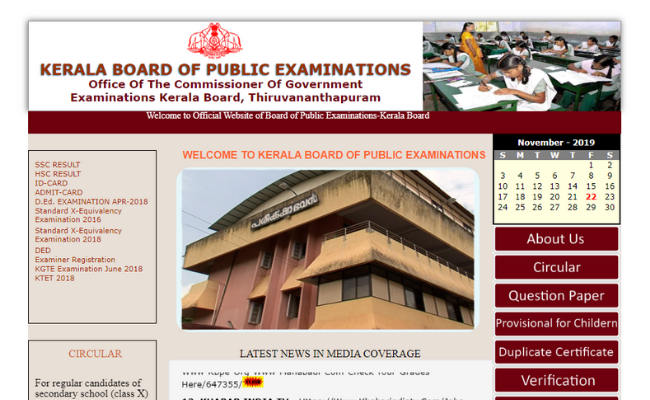 Kerala Board SSLC Timetable 2020