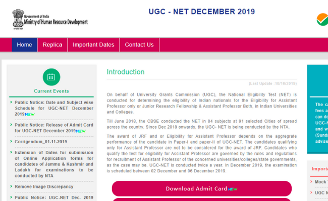 NTA UGC NET 2019