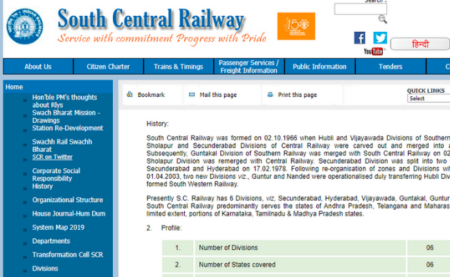 South Central Railway 2019 Recruitment