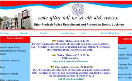 UP Police Constable DV/PST 2019