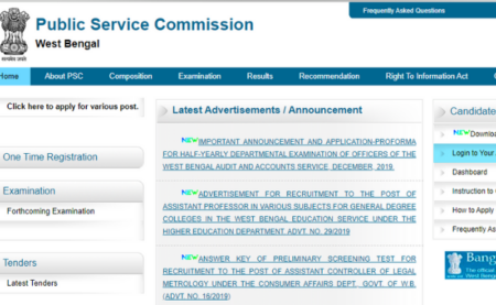 WBPSC Recruitment 2019