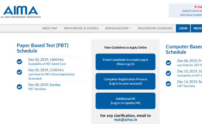 AIMA MAT 2019 PBT Admit Card