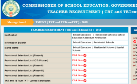 AP DSC TRT and TET Provisional Selection List 2019 