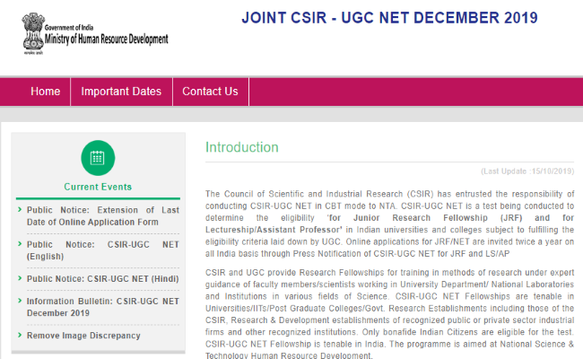 CSIR UGC NET December 2019