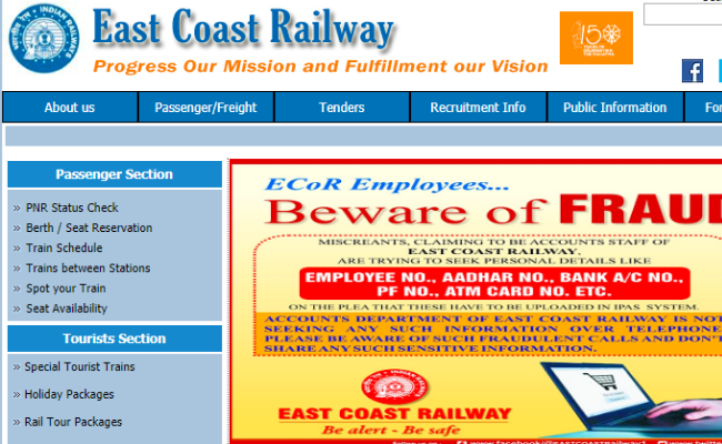 East Coast Railway 2019 Recruitment