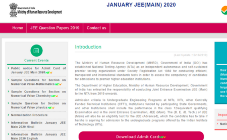 JEE Main Exam Pattern 2020 