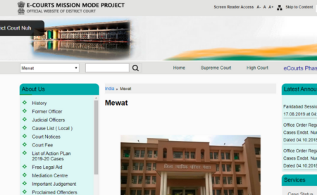Mewat District Court Recruitment 2020