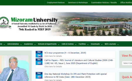Mizoram University Recruitment 2019
