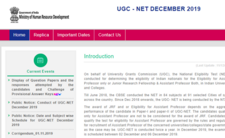 NTA UGC NET Answer Key 2019 