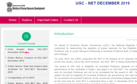 NTA UGC NET December 2019 Final Answer Key
