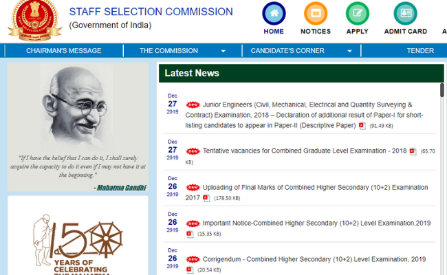 SSC CGL 2018 Recruitment details