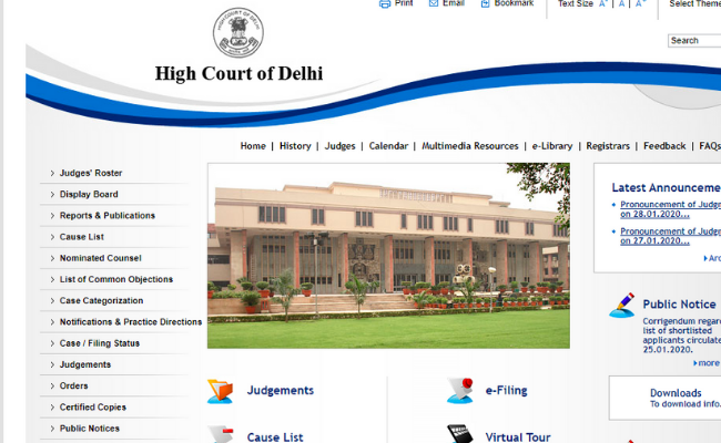 Delhi High Court HJS 2020 Admit Card