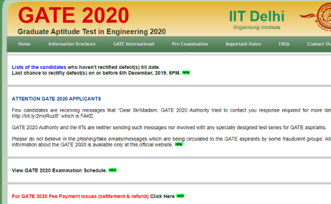 GATE 2020 Admit Card