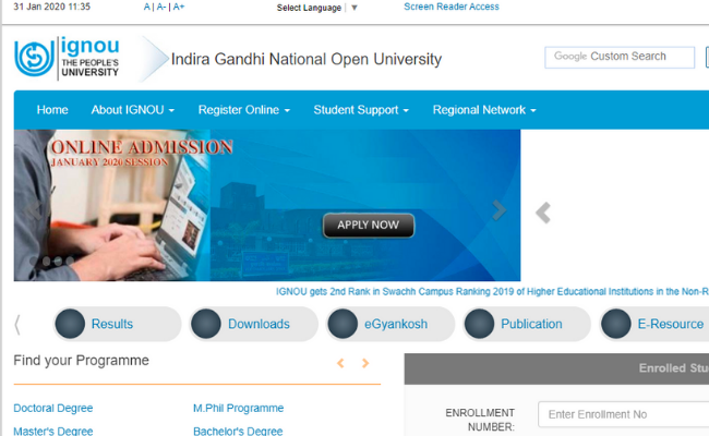 IGNOU Admissions 2020