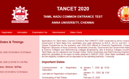 TANCET 2020 Exam Pattern 